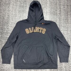 San Francisco Giants Nike Therma Fit Hoodie Pullover Fleece Men XXL Black Orange
